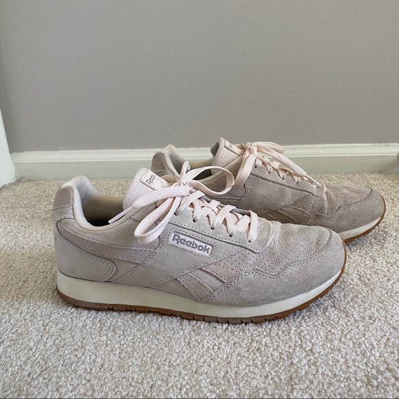 Blush Suede Reebok Sneakers - Picture 1 of 8